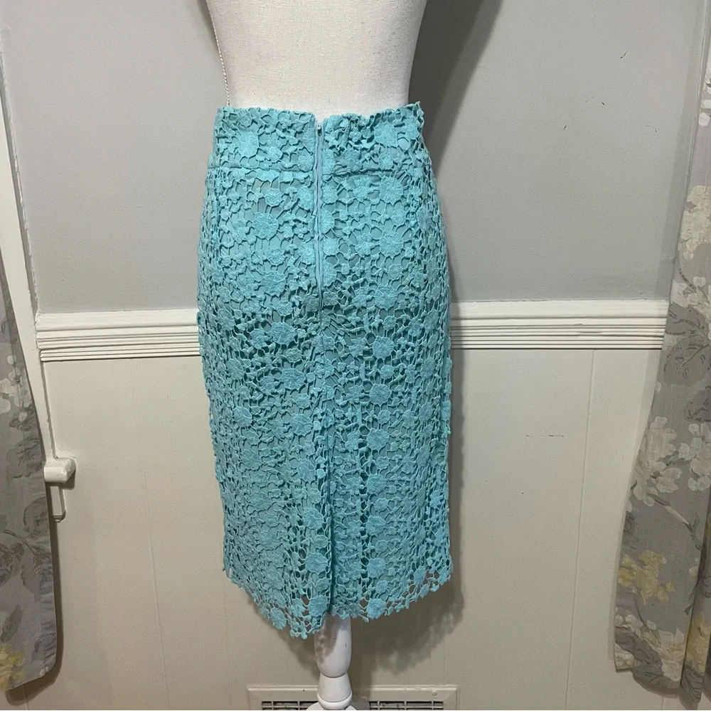 Roberto Cavalli ‘Class’ Turquoise Lace Crochet Pencil Skirt Size 14 (IT 48) - Picture 7 of 12